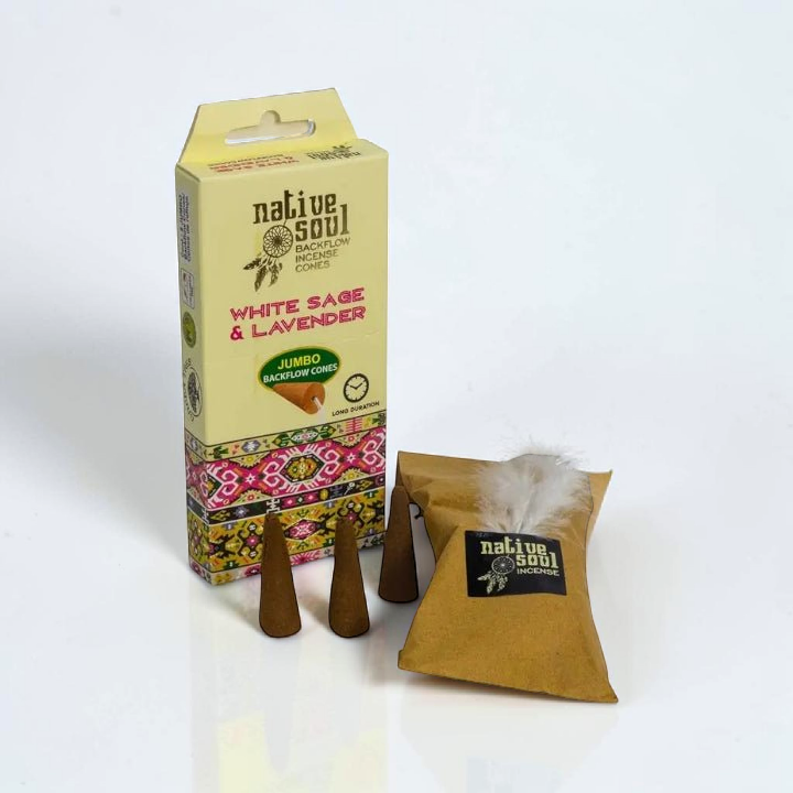 Native Soul White Sage and Lavender Back Flow Cones – Natural Incense Sticks | Zen Collection Canada