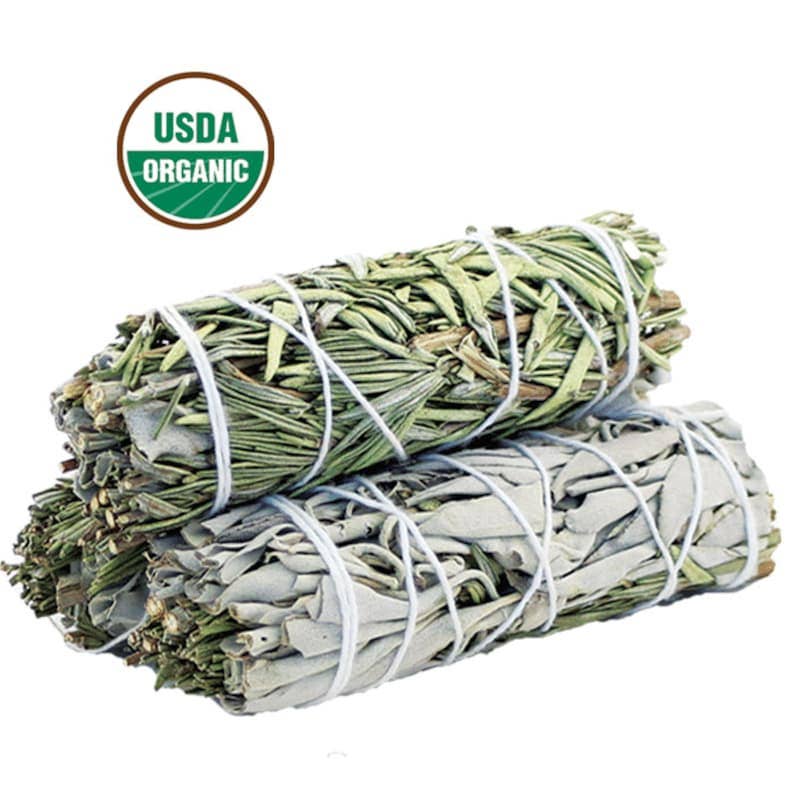 Organic White Sage and Rosemary Smudge Stick - Zen Collection
