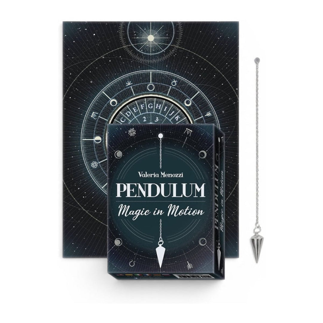 Pendulum: Magic in Motion divination board, book and metal pendulum