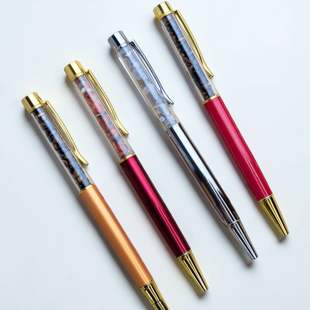 Crystal Infused Pens with Citrine and Labradorite chips