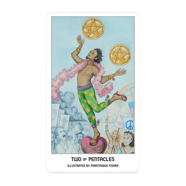 Two of Pentacles card from the Pride Tarot