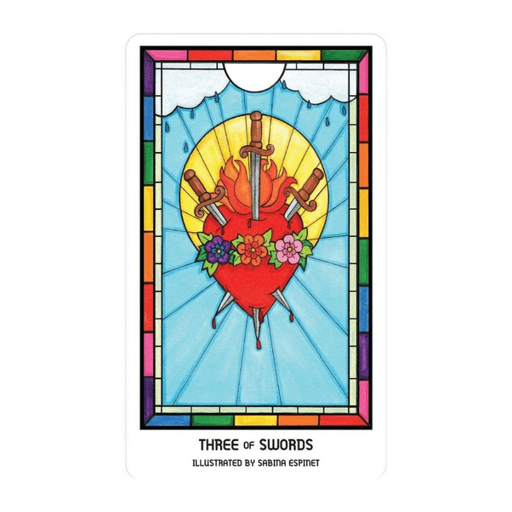 Three of Swords card from the Pride Tarot