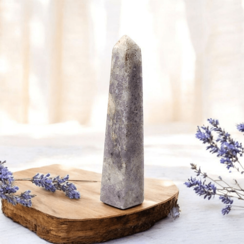 Clearance Lepidolite Crystal Tower with Natural Imperfections