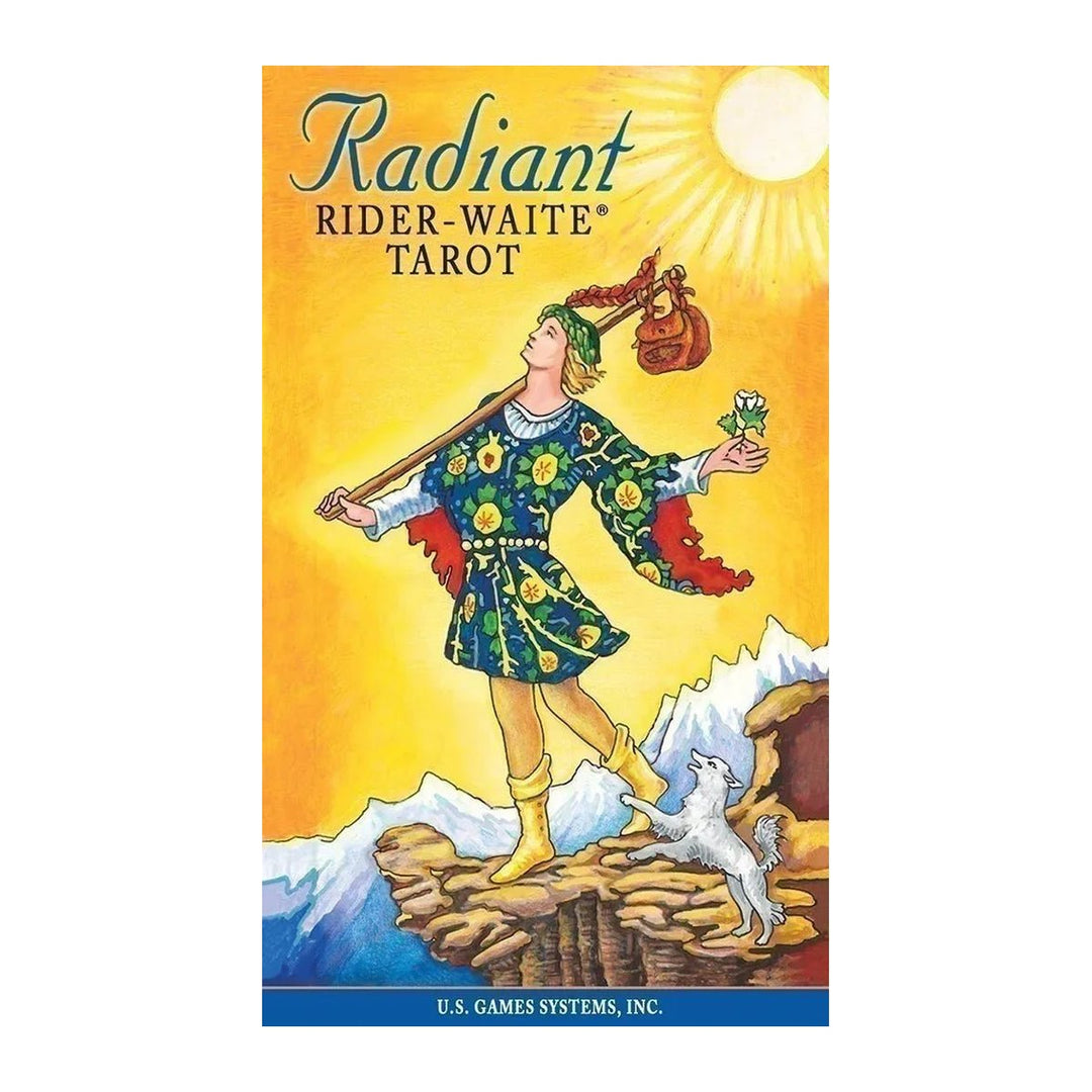 Radiant Rider-Waite Tarot box front, showing The Fool