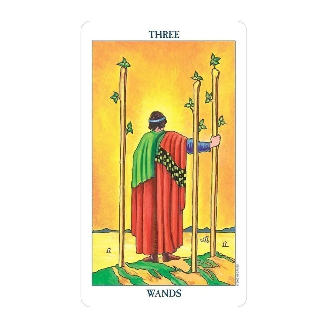 Three of Wands card from the Radiant Rider-Waite Tarot