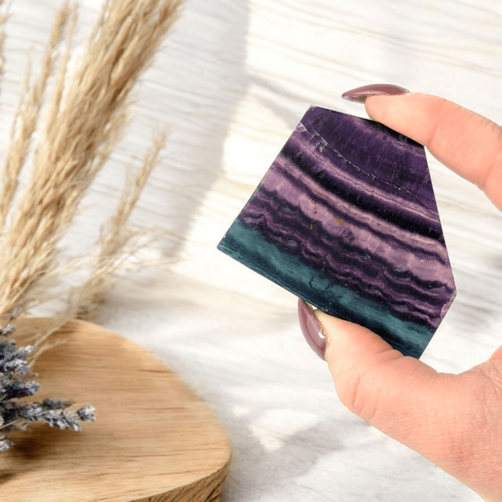 Natural Fluorite Slice for Energy Flow and Focus