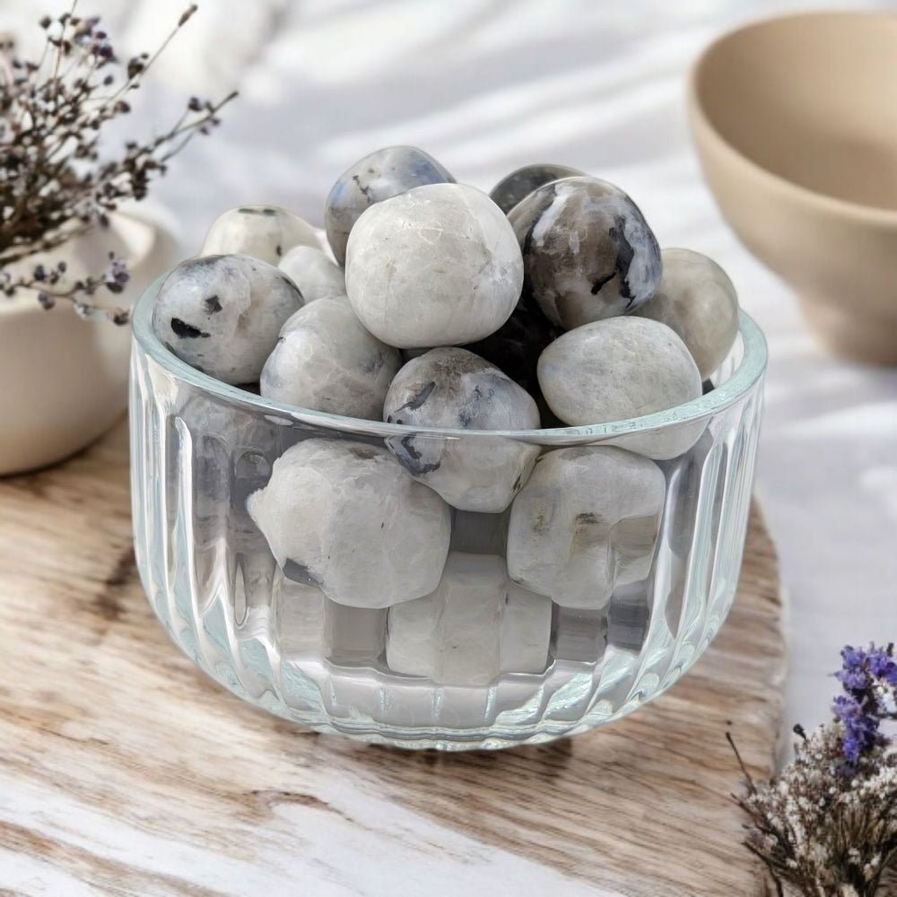 rainbow moonstone for intuition and moon rituals available at Canadian crystal store near me.