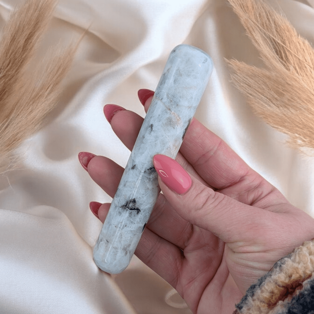 Celestial Glow Rainbow Moonstone Massage Wand for healing