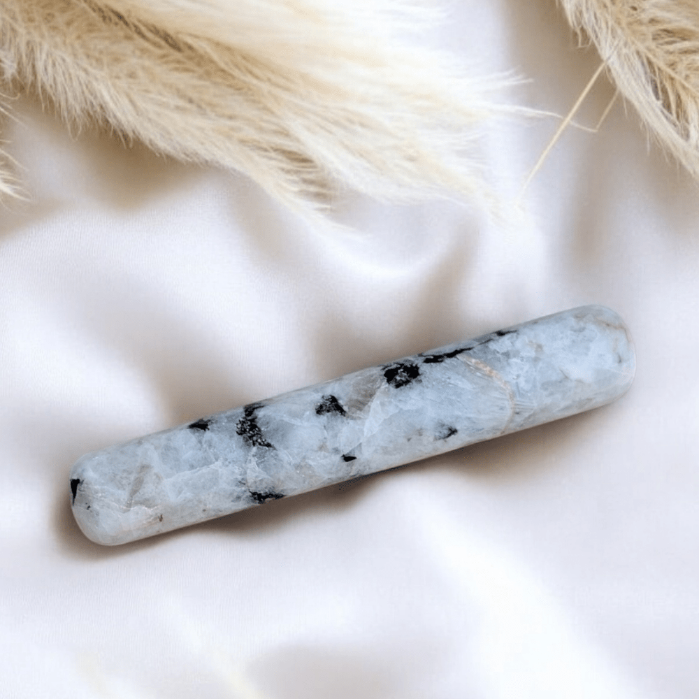 Rainbow Moonstone massage wand for Crown Chakra balance