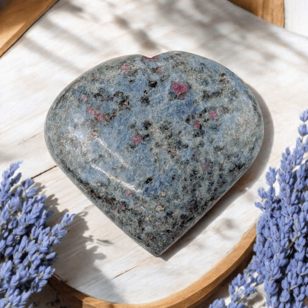 Rare Ruby Fuchsite & Kyanite Heart for Healing