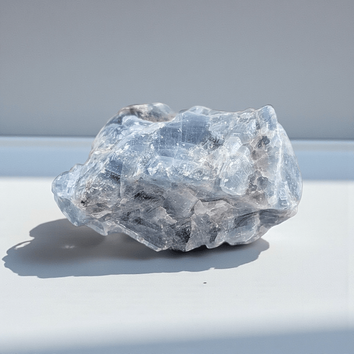 raw blue calcite crystal for releasing resentment available at zen collection spiritual store in Barrie 