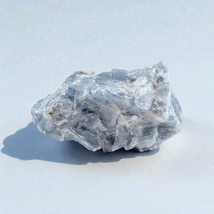 raw blue calcite crystal for releasing resentment available at zen collection spiritual store in Barrie 