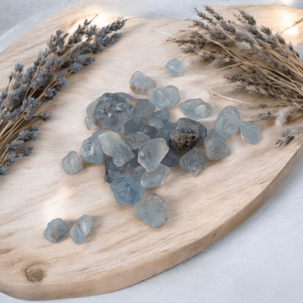 Soft blue Celestite raw stone for spiritual growth