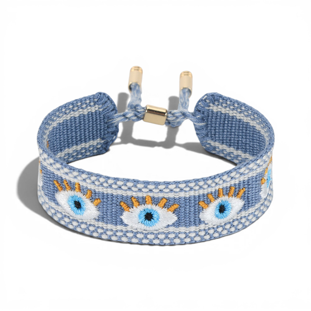 Embroidered Evil Eye Bracelet - Main view | Zen Collection Metaphysical Store