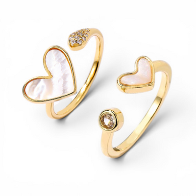 Natural Shell Heart Ring