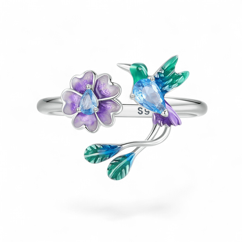 925 Sterling Silver Hummingbird Ring - Detail view | Crystal Shop Barrie Ontario