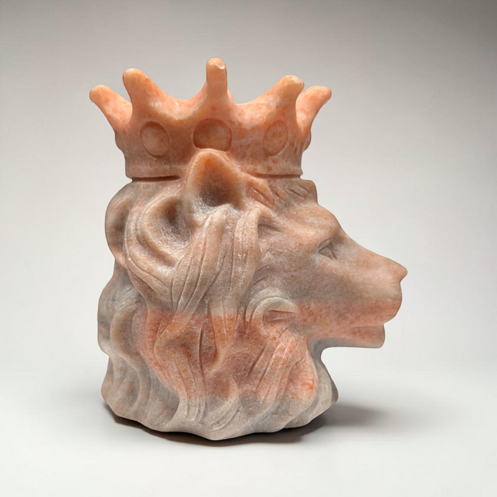Sunstone Crystal Lion Carving