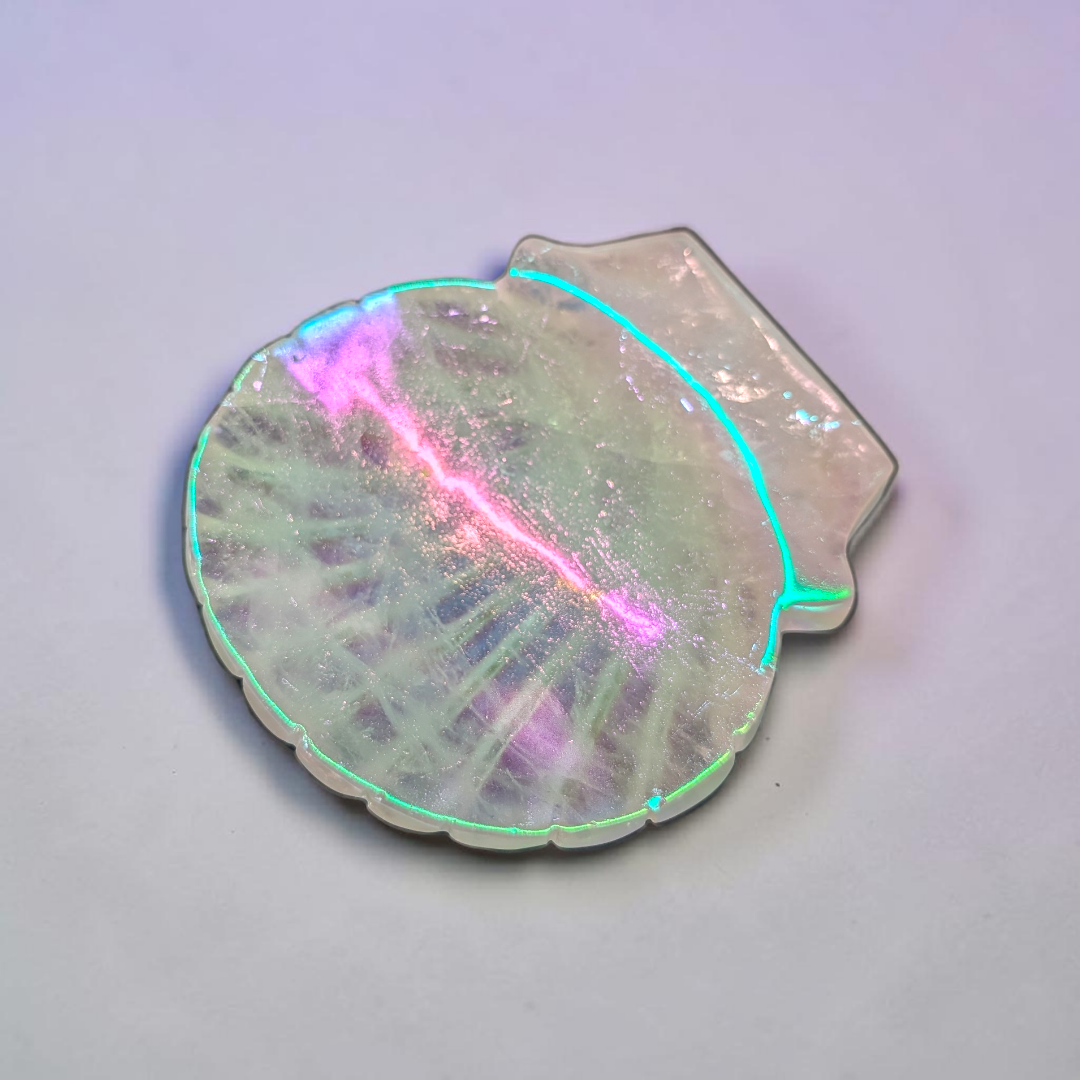 Clear Quartz Aura Sea Shell | Clear Quartz | Clearing Mental Fog and Amplifying Energy | Zen Collection Canada