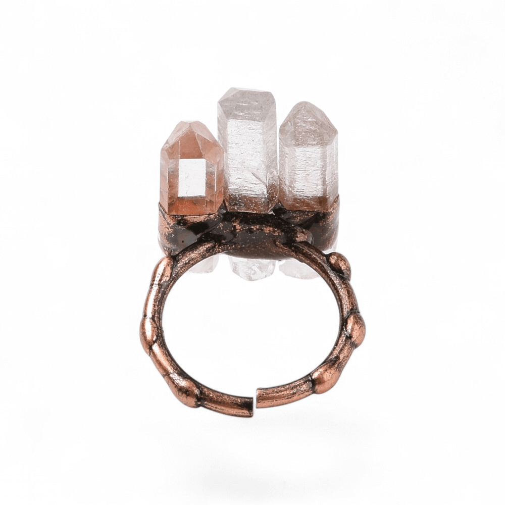 Triple Clear Quartz Ring — Clear Quartz crystal ring — Zen Collection metaphysical store Barrie Ontario