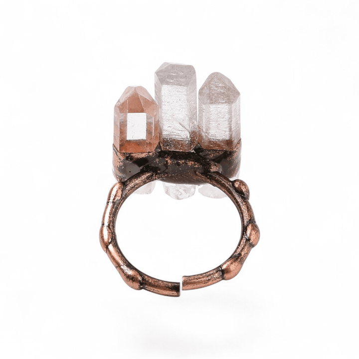 Triple Clear Quartz Ring — Clear Quartz crystal ring — Zen Collection metaphysical store Barrie Ontario