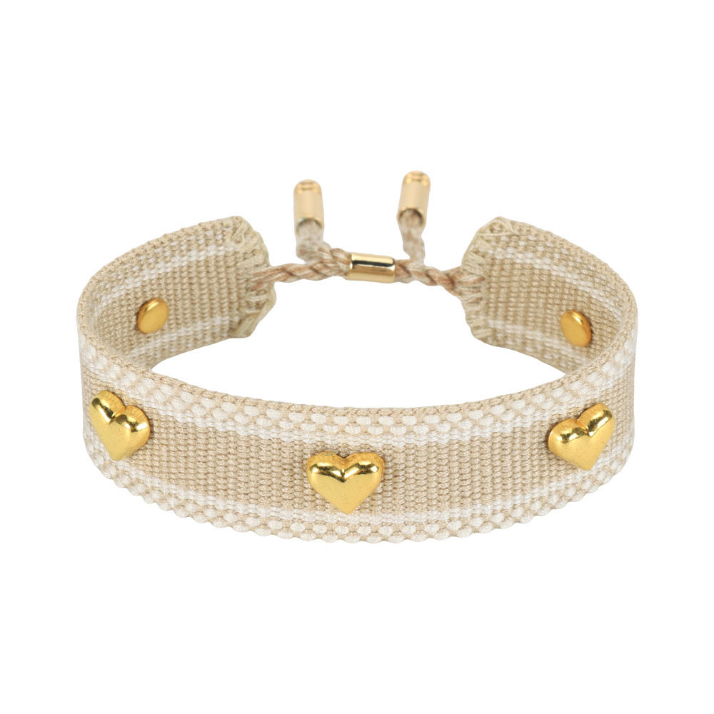 Adjustable Woven Heart Bracelet - Detail view | Crystal Shop Barrie Ontario