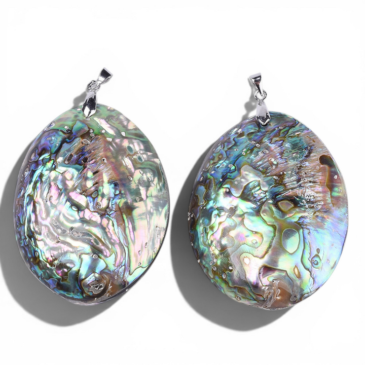 Double-sided Abalone Shell Teardrop Necklace - Detail view | Crystal Shop Barrie Ontario
