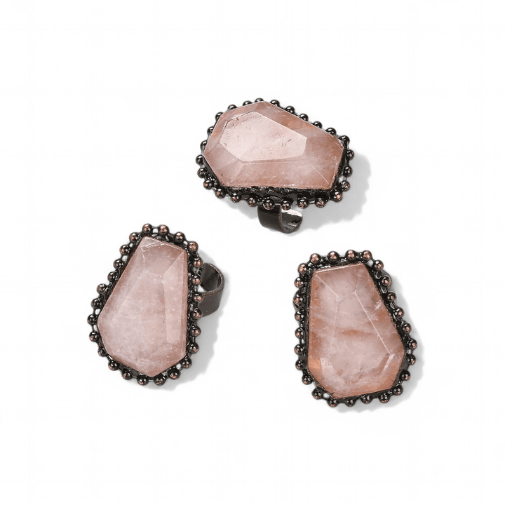 Rose Quartz Antique Ring — Rose Quartz crystal ring — Zen Collection metaphysical store Barrie Ontario