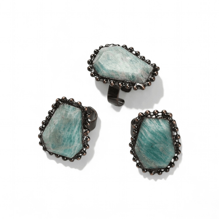 Amazonite Antique Ring — Amazonite crystal ring — Zen Collection metaphysical store Barrie Ontario