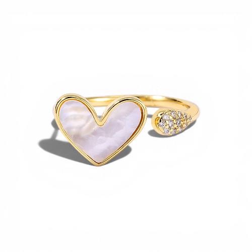 Natural Shell Heart Ring - Alternate angle | Metaphysical Store Canada