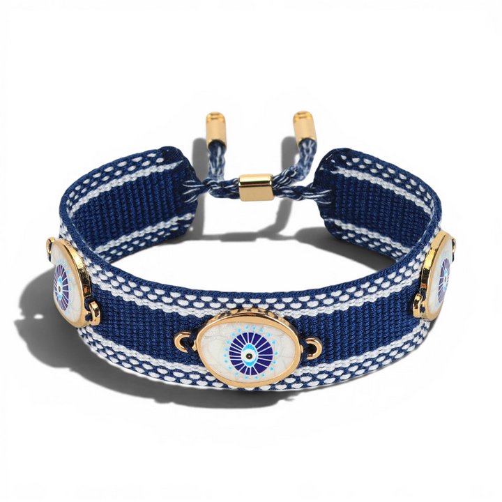 Adjustable Evil Eye Woven Bracelet - Detail view | Crystal Shop Barrie Ontario
