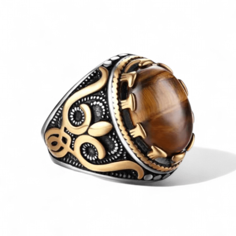 Men's Tigers Eye Ring — Tigers Eye crystal ring — Zen Collection metaphysical store Barrie Ontario