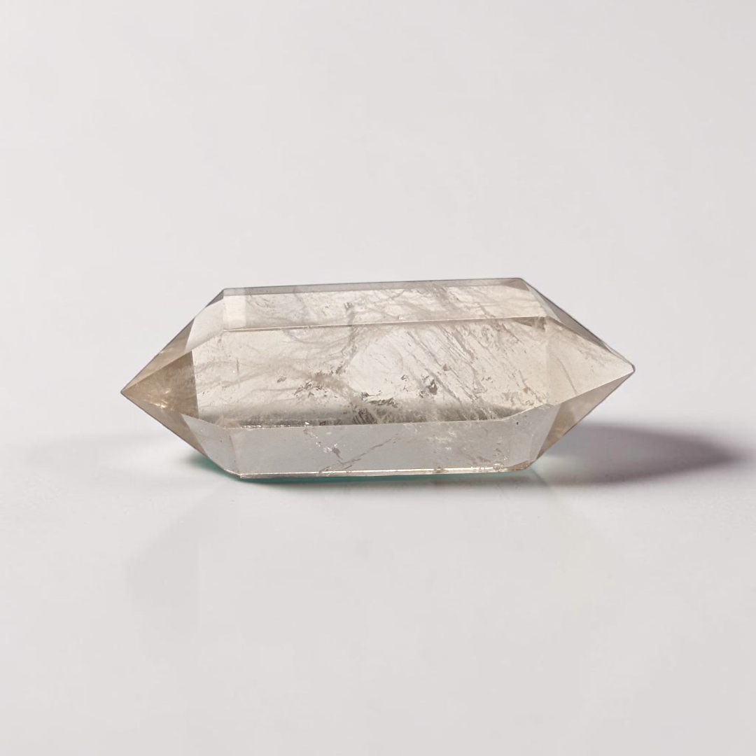 Cristal de quartz fumé biterminé