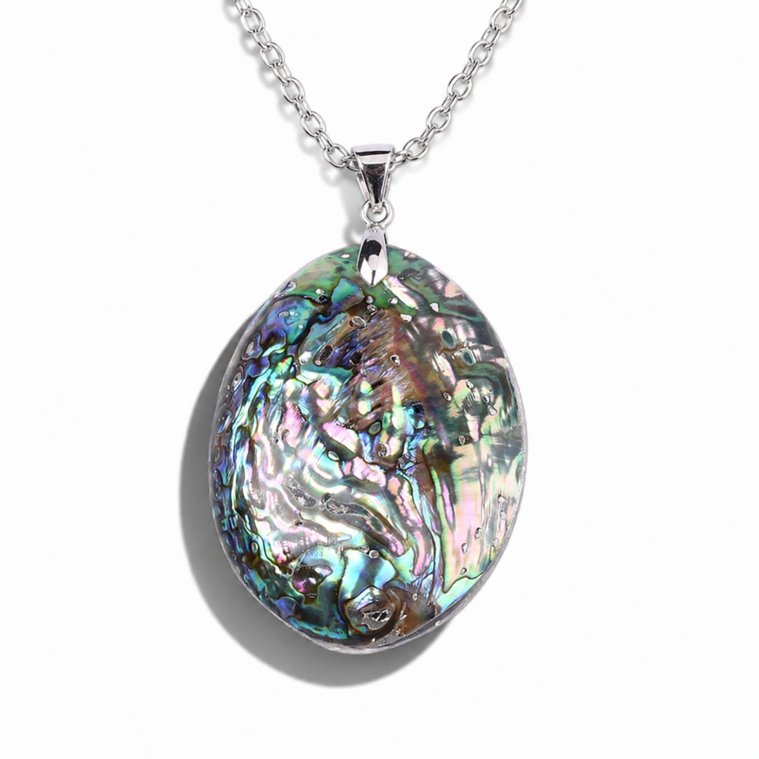 Double-sided Abalone Shell Teardrop Necklace - Main view | Zen Collection Metaphysical Store