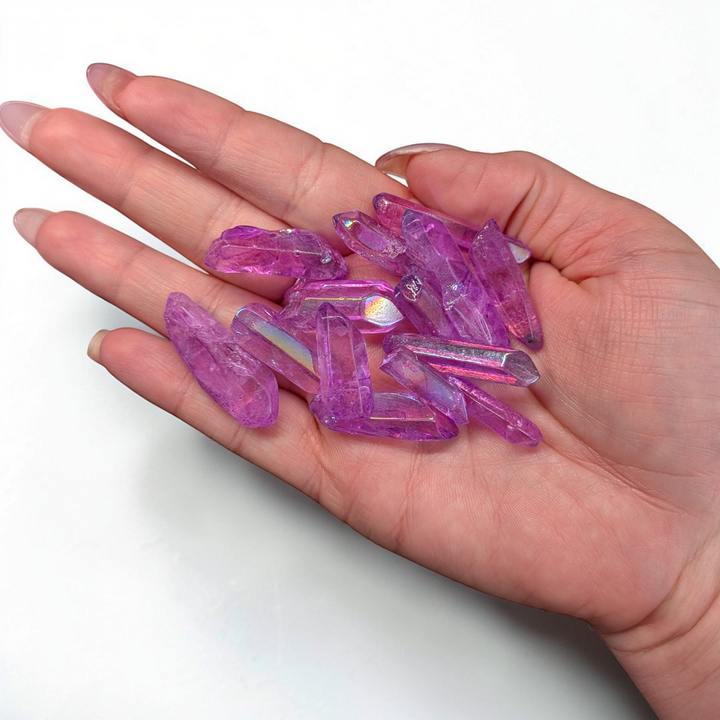 Pointes de cristal de quartz Aura violet