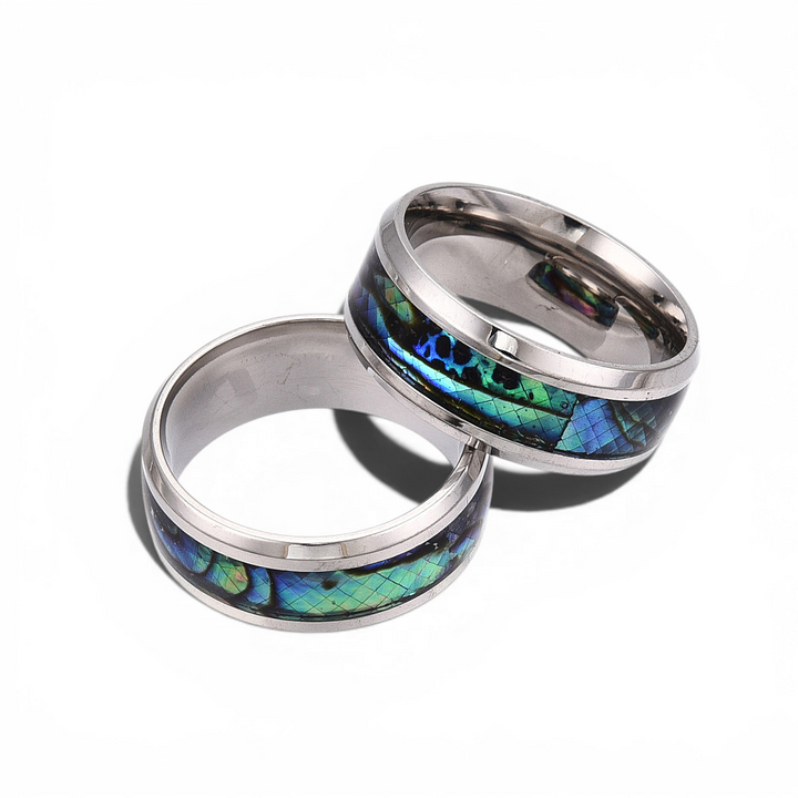 Stainless Steel Abalone Shell Ring - View 5 | Zen Collection