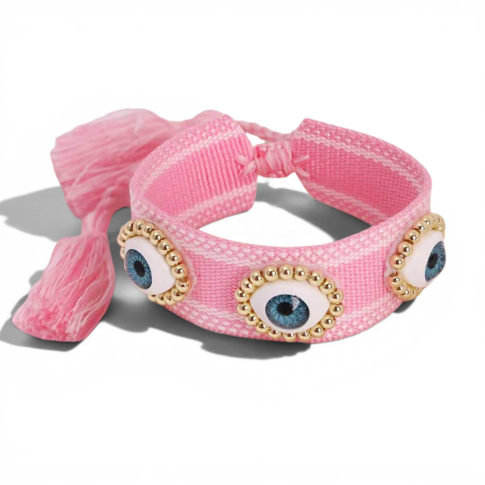 Woven Evil Eye Adjustable Bracelet - Main view | Zen Collection Metaphysical Store