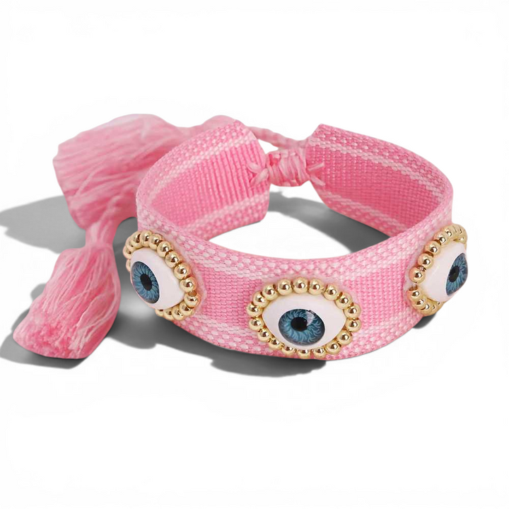 Woven Evil Eye Adjustable Bracelet - Main view | Zen Collection Metaphysical Store