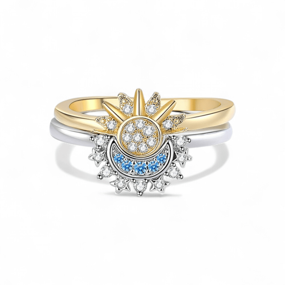 Sun and Moon Ring Set — Celestial ring — Zen Collection metaphysical store Barrie Ontario