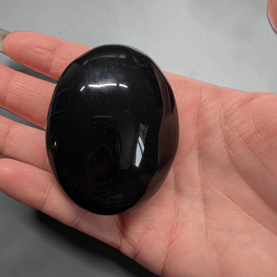 Pierre de palmier en obsidienne noire