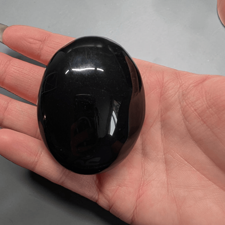 Pierre de palmier en obsidienne noire