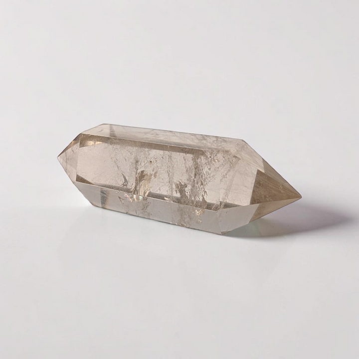 Cristal de quartz fumé biterminé