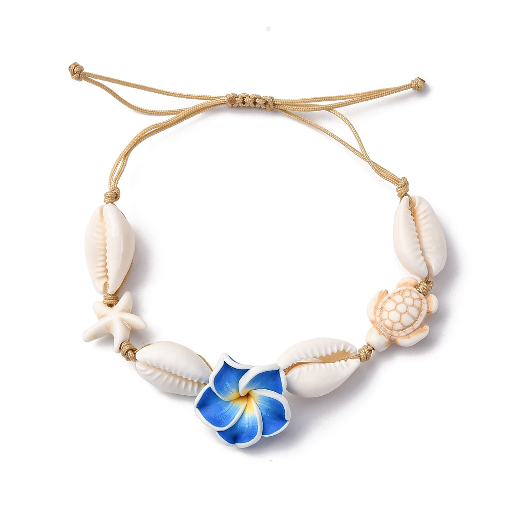 Cowrie Shell Adjustable Beach Bracelet - Detail view | Crystal Shop Barrie Ontario