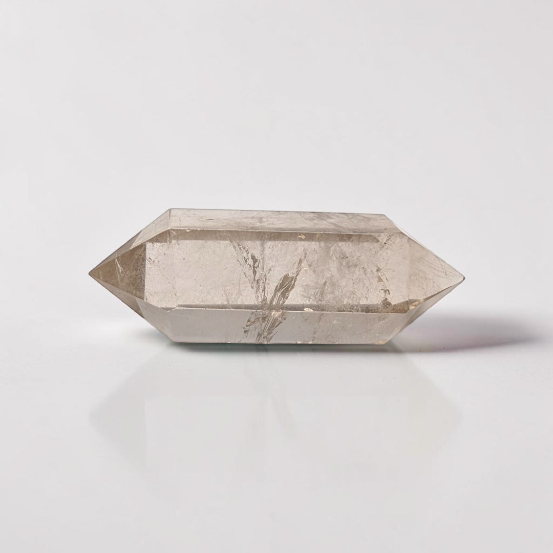Cristal de quartz fumé biterminé