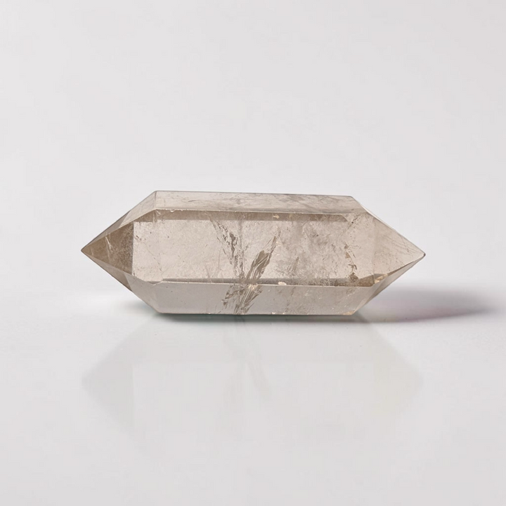 Cristal de quartz fumé biterminé