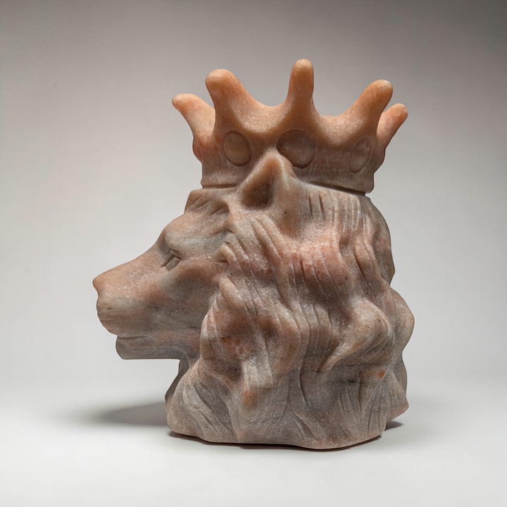 Sunstone Crystal Lion Carving