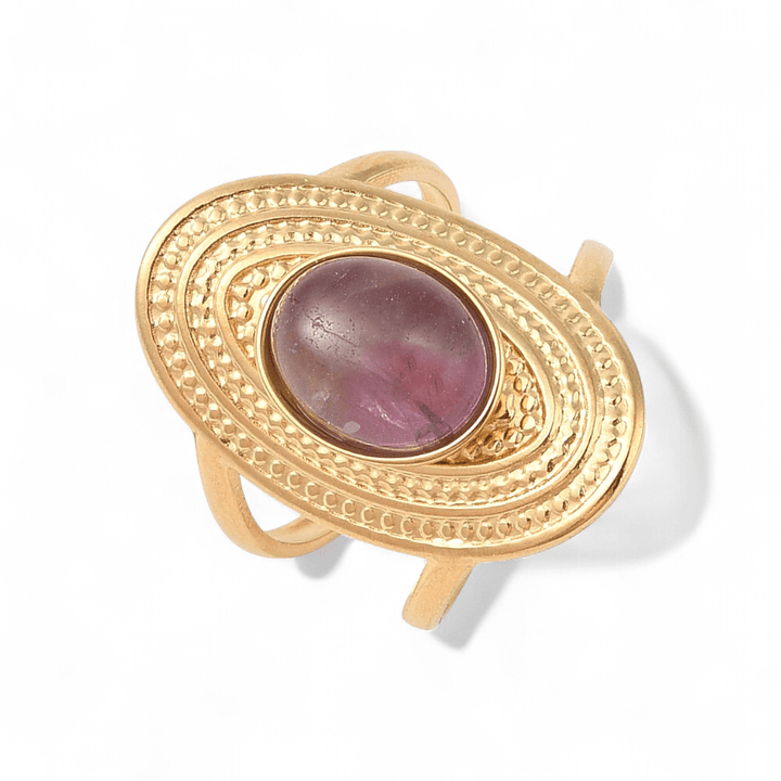 Gold Oval Amethyst Ring — Amethyst crystal ring — Zen Collection metaphysical store Barrie Ontario