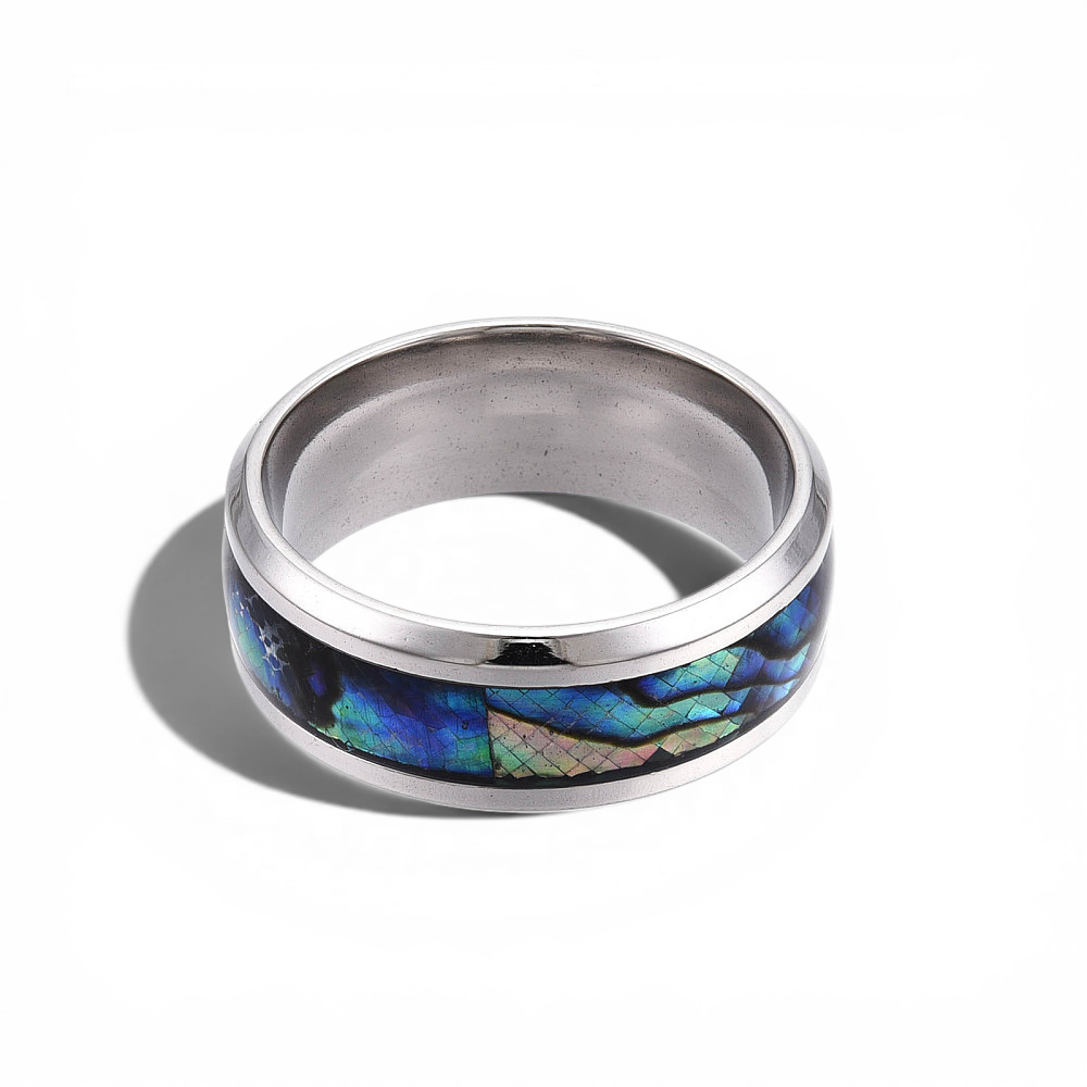 Stainless Steel Abalone Shell Ring - Main view | Zen Collection Metaphysical Store