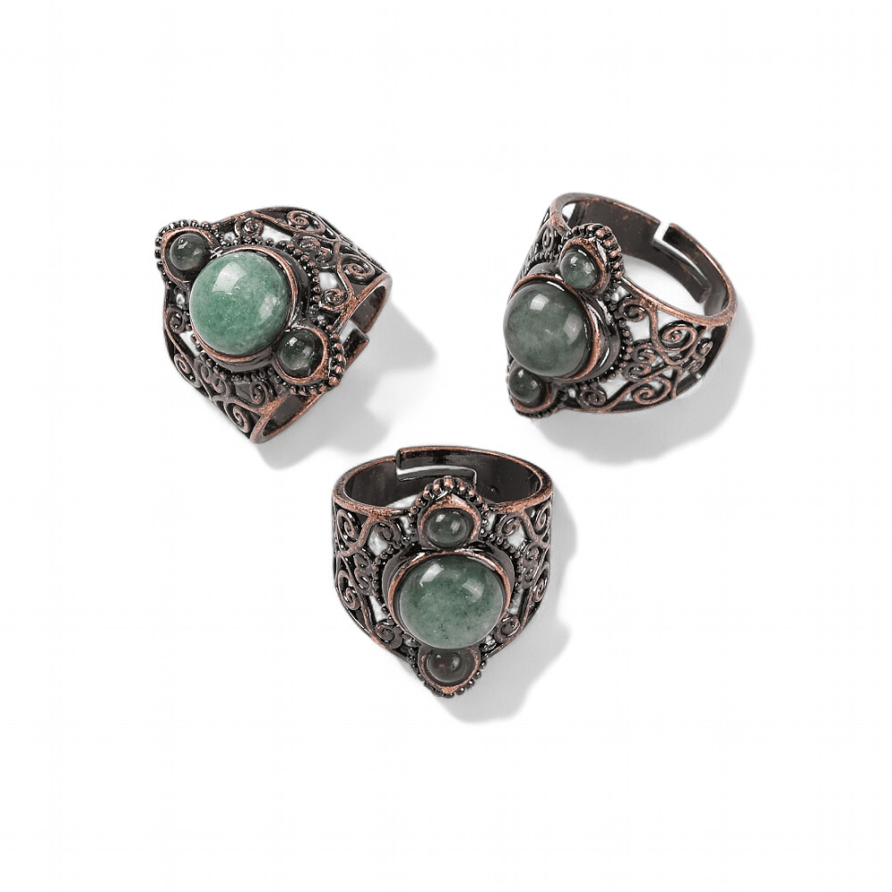 Green Aventurine Antique Ring — Green Aventurine crystal ring — Zen Collection metaphysical store Barrie Ontario