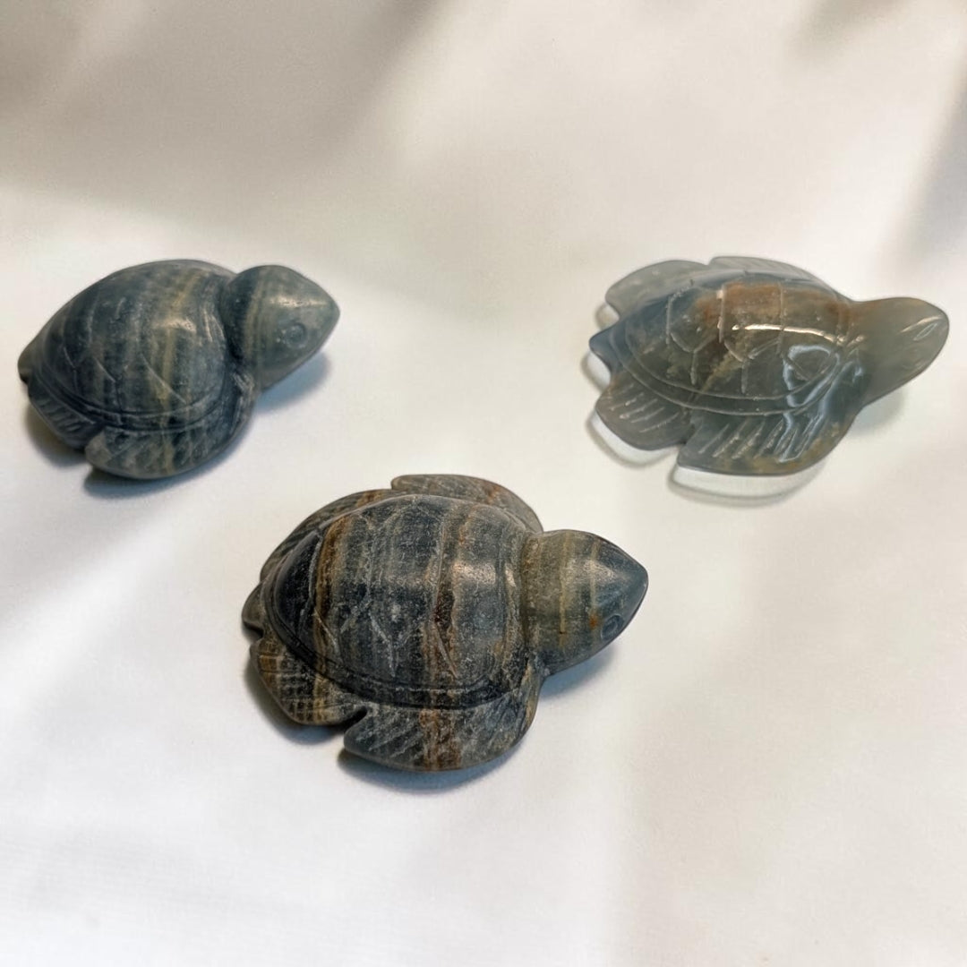 Blue Onyx Crystal Turtles