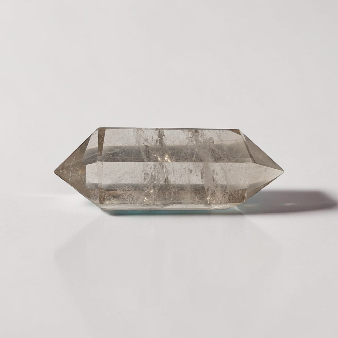 Cristal de quartz fumé biterminé